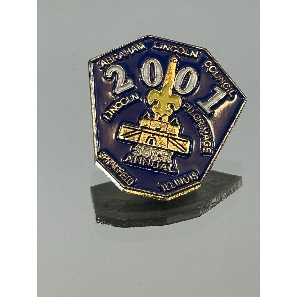 Vintage BSA Boy Scouts‎ Pin 2001 Abraham Lincoln Council Springfield Illinois